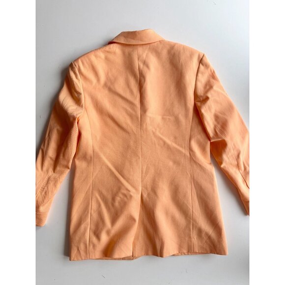 EVERLANE 80's Orange Chiffon Twill Oversized Single Breasted Blazer, Size 00 - Picture 11 of 16